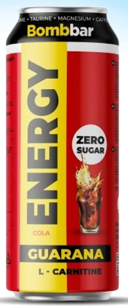משקה אנרגיה GUARANA בתוספת L-CARNITINE קפאין ומגנזיום ללא סוכר בטעם קולה