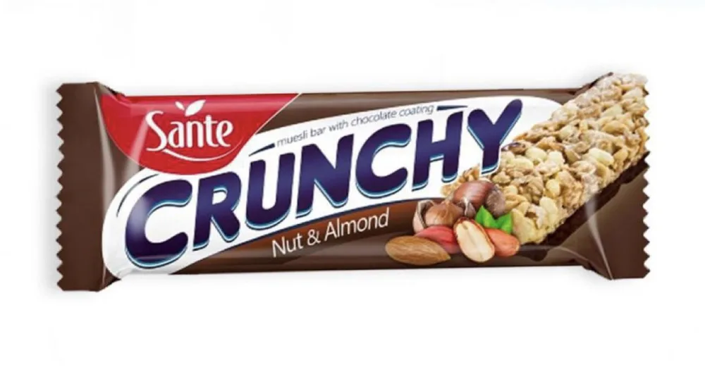 חטיף גרנולה קראנצ'י עם אגוזים ושקדים בציפוי שוקולד 3=10 ש"ח המחיר ל-3 יחידות