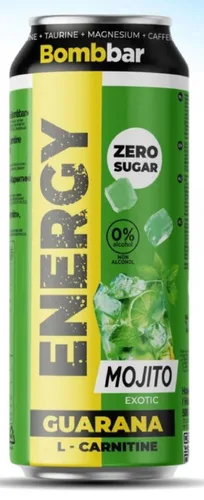 משקה אנרגיה GUARANA בתוספת L-CARNITINE קפאין ומגנזיום ללא סוכר בטעם מוחיטו