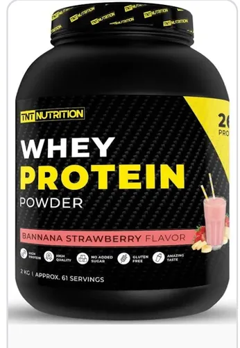 אבקת חלבון מי גבינה TNT  2ק"ג בטעם תות בננה